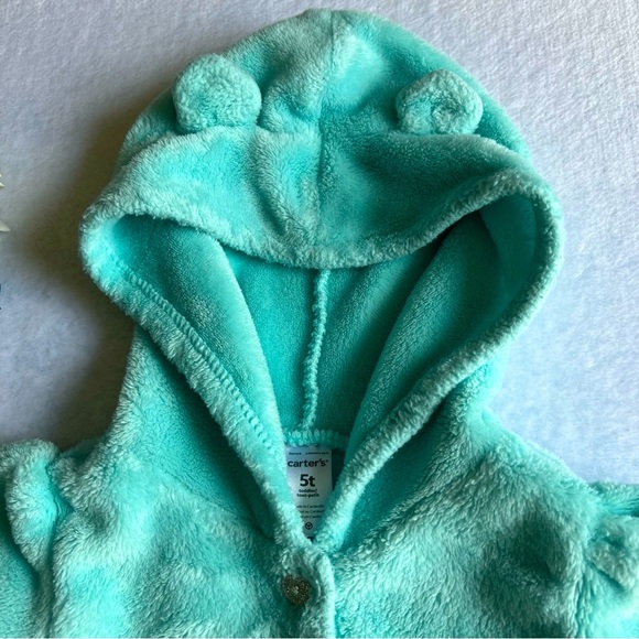 Carter’s Baby Girl 5T Hoodie Sweatshirt Teal - Picture 13 of 13